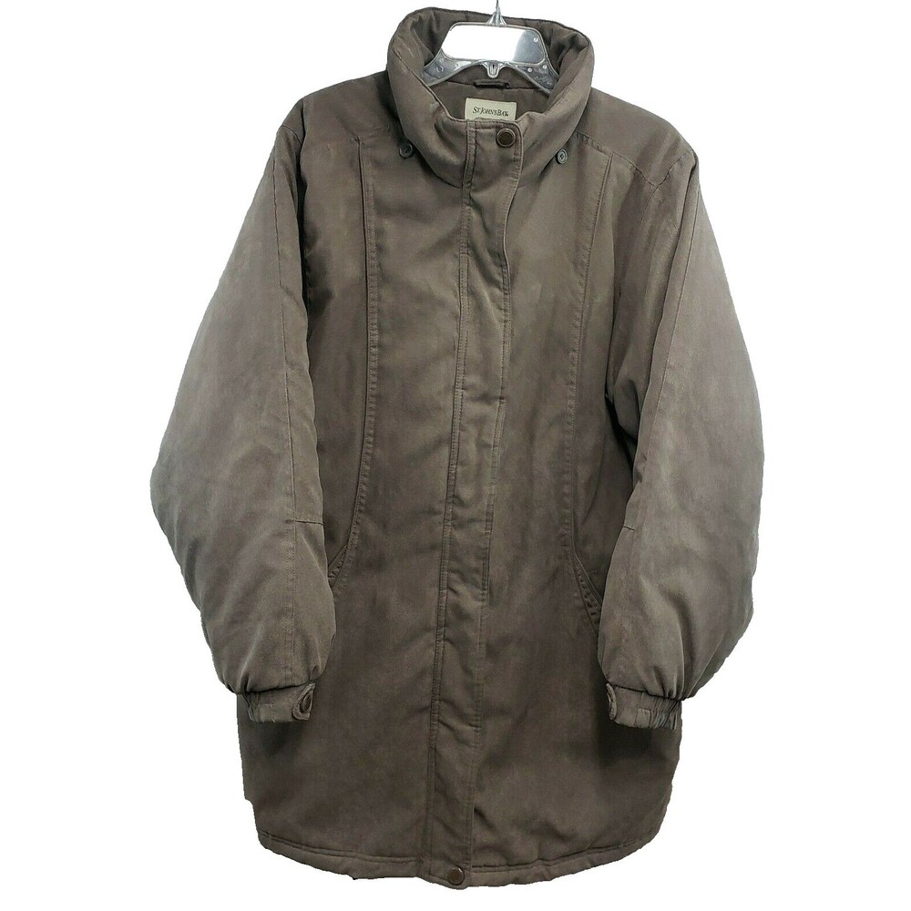 St Johns Bay Coat Women's Brown Jacket Mid Length Size 1X